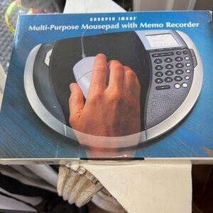 NOS-Sharper Image Multi-Purpose MousePad with Memo Recorder Open Box Retro MCM